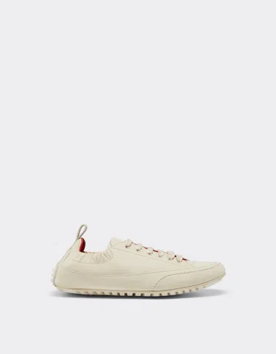 Ferrari Driving Trainers In Nubuck Leather In Ecru
