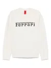 Ferrari Ecru Sweatshirt With Prominent Logo