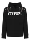 Ferrari Logo Sweatshirt With Hood In Black