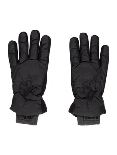 Pre-owned Ferrari Embroidered Accent Gloves In Black