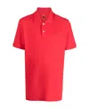 Ferrari Embroidered-logo Short-sleeved Polo Shirt In Red