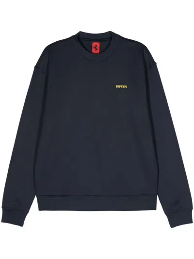 Ferrari Drop-shoulder Jersey Sweatshirt In Blue