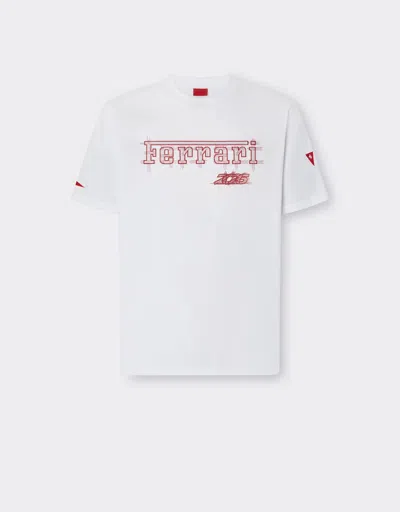 Ferrari Cotton T-shirt For The 2026 Monaco Grand Prix In White