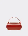 Ferrari Dino Bag With Shoulder Strap In Shiny Leather In Maison Red