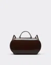 Ferrari Dino Bowling Bag In Shiny Leather In Brown