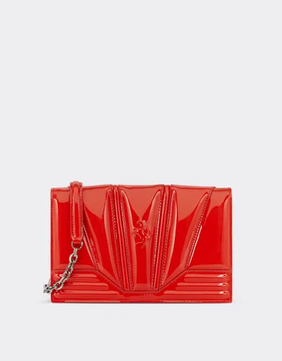 Ferrari Gt Bag In Patent Leather With Chain In Rosso Dino