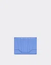 Ferrari Gt Card Case In Smooth Leather In Cyan