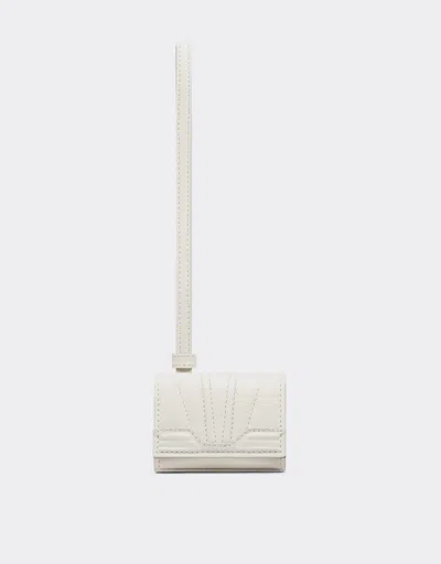 Ferrari Gt Earbud Case In Smooth Leather In White