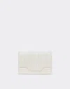 Ferrari Gt Foldable Card Holder In Smooth Leather In Ecru