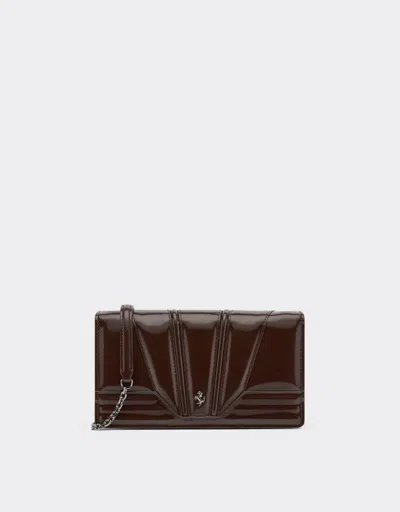 Ferrari Gt Glossy Leather Wallet With Chain Strap