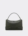 Ferrari Gt Soft Hammered Leather Mini Shoulder Bag In Army