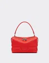 Ferrari Gt Soft Micro Bag In Tumbled Leather In Rosso Dino