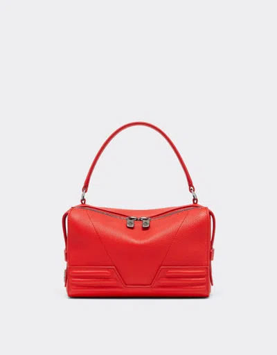 Ferrari Gt Soft Micro Bag In Tumbled Leather In Rosso Dino