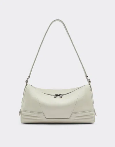 Ferrari Gt Soft Shoulder Bag In Nubuck Leather In Ecru