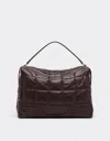 Ferrari Gt Soft Shoulder Bag In Quilted Leather In Brown