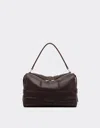 Ferrari Gt Soft Shoulder Bag In Quilted Leather In Brown