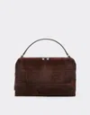Ferrari Gt Soft Shoulder Bag In Shearling In Brown