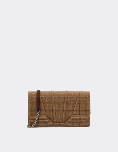 Ferrari Gt Tartan Wallet With Chain Strap