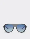 Ferrari Matt Grey Sunglasses With Leather Details And Polarised Lenses In Ingrid