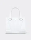 Ferrari Mini Tote Gt Bag In Leather With Prancing Horse Detail In Optical White