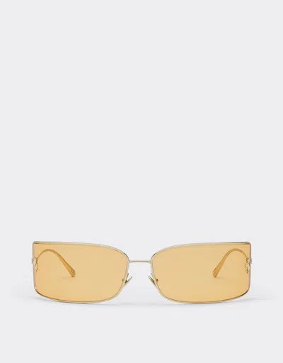 Ferrari Shield Sunglasses With Gold Lenses