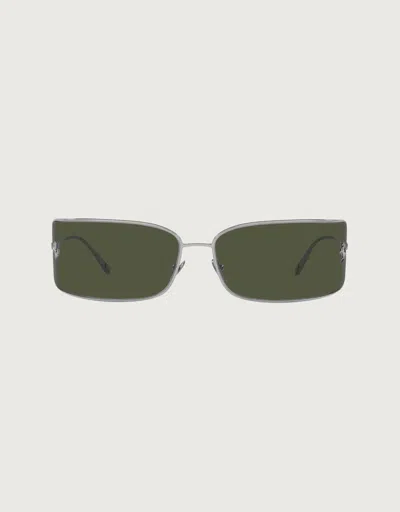 Ferrari Shield Sunglasses With Green Lenses In Dark Grey