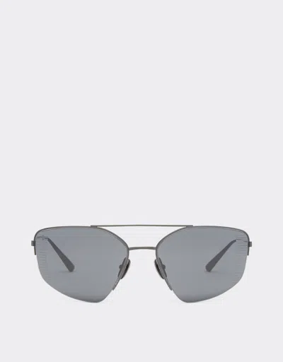 Ferrari Sunglasses In Black Titanium With Grey Polarised Lenses In Black Matt
