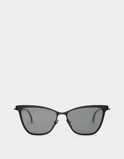 Ferrari Sunglasses In Blackmetal With Black Crystal Polarized Lenses In Multi