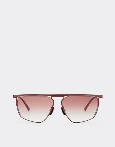 Ferrari Sunglasses In Burgundy Titanium With Burgundy Gradient Lens