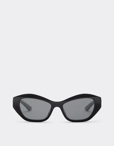 Ferrari Sunglasses In Glossy Blackacetate With Black Polarized Lenses