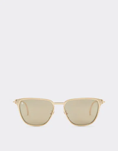 Ferrari Sunglasses In Gold-colored Metal With Gold Mirrored Lenses In Yellow