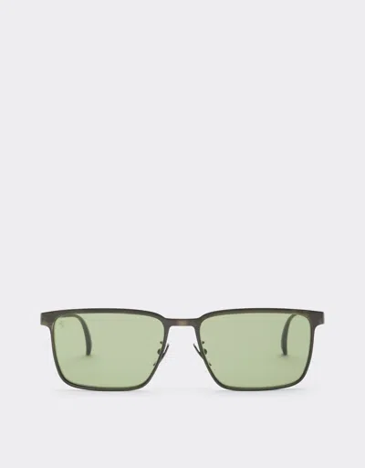 Ferrari Sunglasses In Graymetal With Green Crystal Lenses