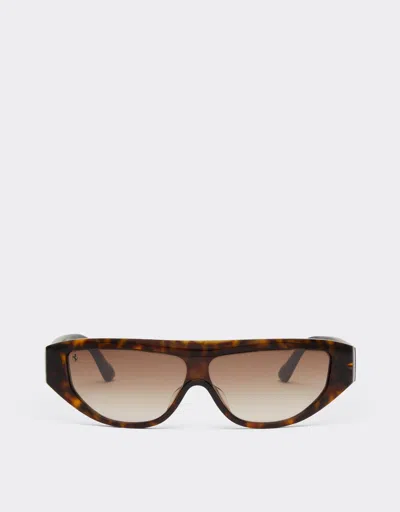 Ferrari Sunglasses In Havana Acetate With Gradient Brown Lenses In Tortoiseshell