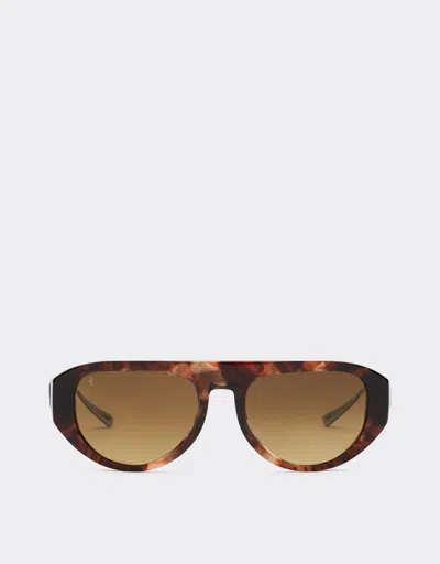 Ferrari Sunglasses In Havana Acetate With Polarised Brown Gradient Lenses In Beige