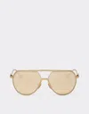 Ferrari Sunglasses In Matt Gold-tone Titanium With Gold Mirror Yellow Lenses In Satin Gold
