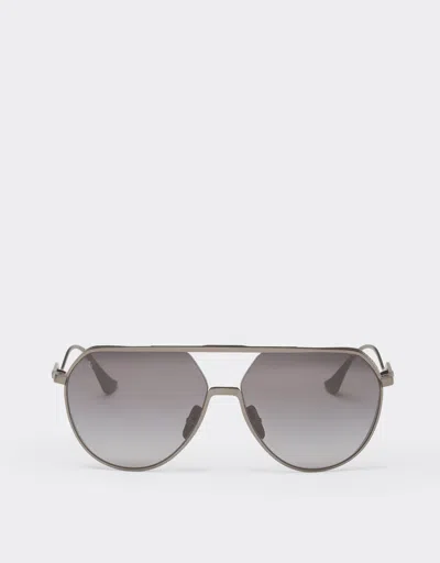 Ferrari Sunglasses In Matt Gunmetal Grey Titanium With Polarised Grey Gradient Lenses