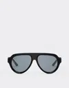 Ferrari Sunglasses In Shiny Blackacetate With Blue Lenses In Black