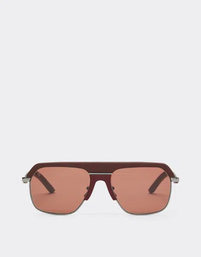 Ferrari Sunglasses In Shiny Gunmetalmetal With Brown Lenses