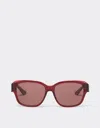 Ferrari Sunglasses In Transparent Burgundy Acetate With Polarised Purple Lenses In Burgundy
