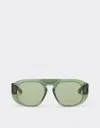 Ferrari Sunglasses In Transparent Dark Green Acetate With Green Lenses In Dark Green