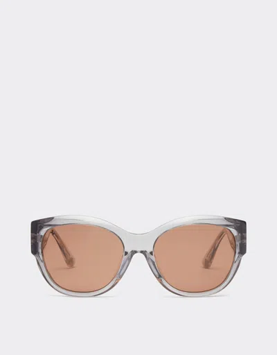 Ferrari Sunglasses In Transparent Grey Acetate With Brown Lenses In Ingrid