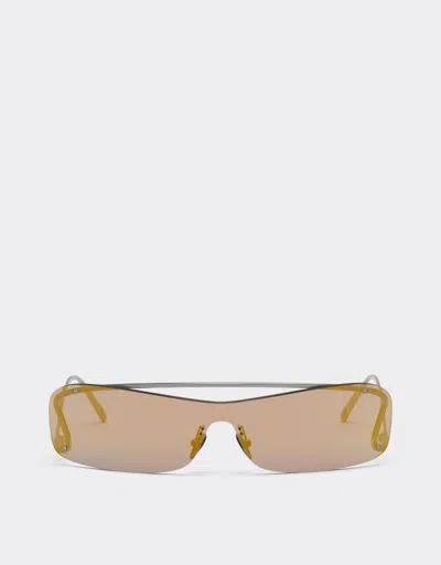 Ferrari Sunglasses With Gold Mirror Pink Lens In Brown