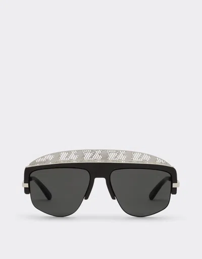 Ferrari Sunglasses With Silver Grey Mirror Lens In Black