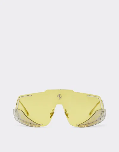 Ferrari Sunglasses With Yellow Lenses In Silver