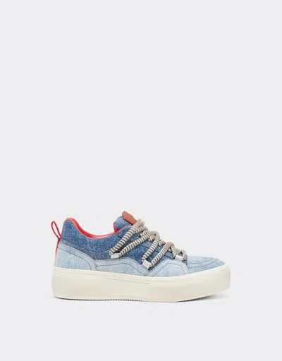Ferrari X Charles Leclerc Denim Trainers In Blue