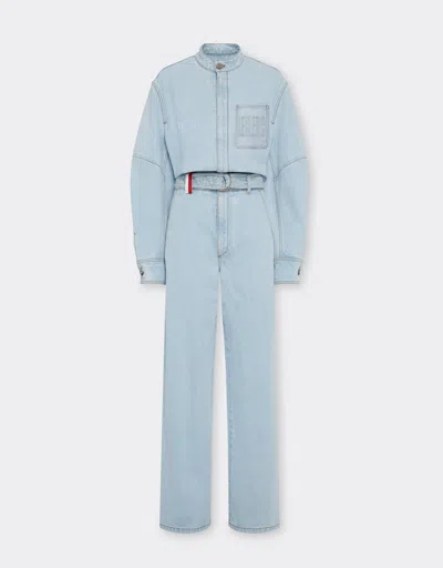 Ferrari X Charles Leclerc Stone-washed Denim Jumpsuit