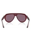 Ferrari Sunglasses In Opal Red Acetate With Gold Mirrored Violet Polarized Lenses In Brown