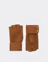 Ferrari Fingerless Gloves In Suede In Hazelnut