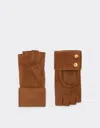 Ferrari Fingerless Gloves In Suede In Hazelnut