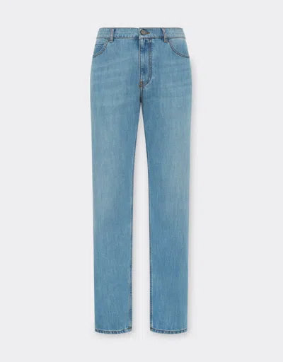 Ferrari Five-pocket Denim Trousers In Light Denim